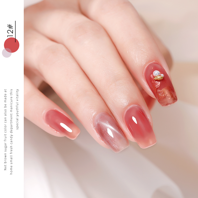 ANG-02 Coral Peach Series Cute Pinks White UV Nail Polish (1)