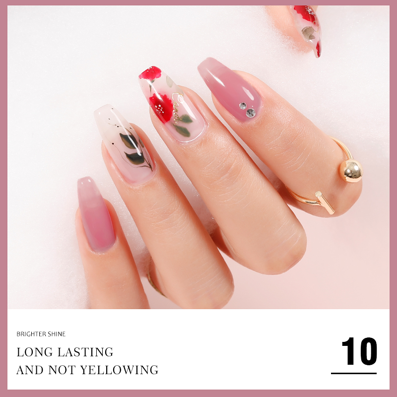 ANG-02 Coral Peach Series Cute Pinks White UV Nail Polish (13)