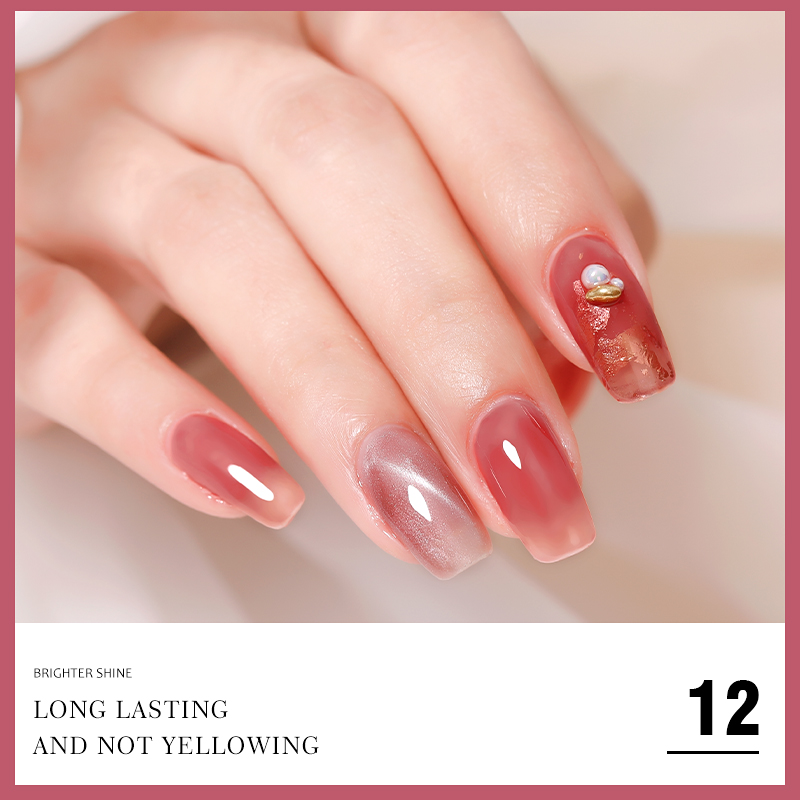 ANG-02 Coral Peach Series Cute Pinks White UV Nail Polish (15)