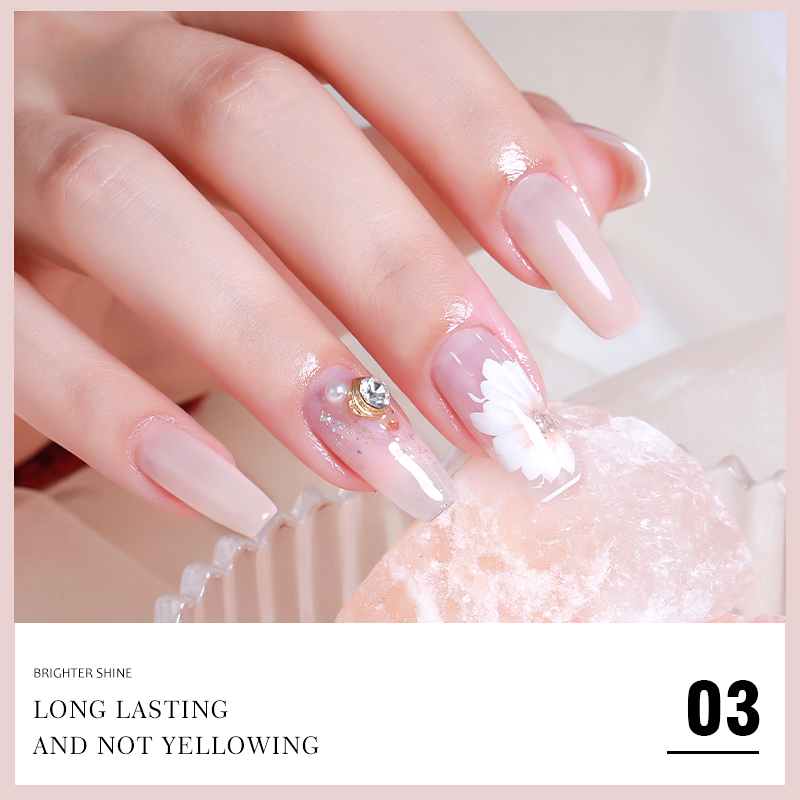 ANG-02 Coral Peach Series Cute Pinks White UV Nail Polish (6)