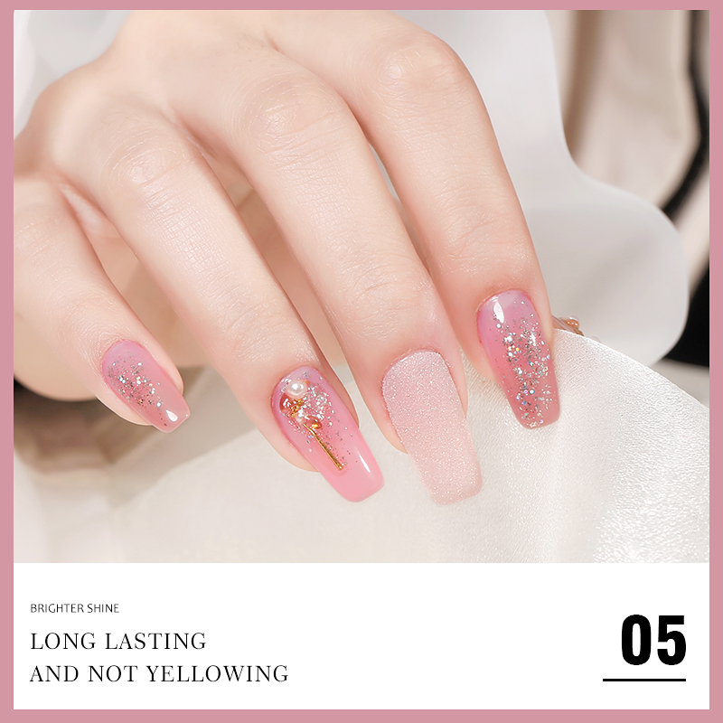 ANG-02 Coral Peach Series Cute Pinks White UV Nail Polish (8)