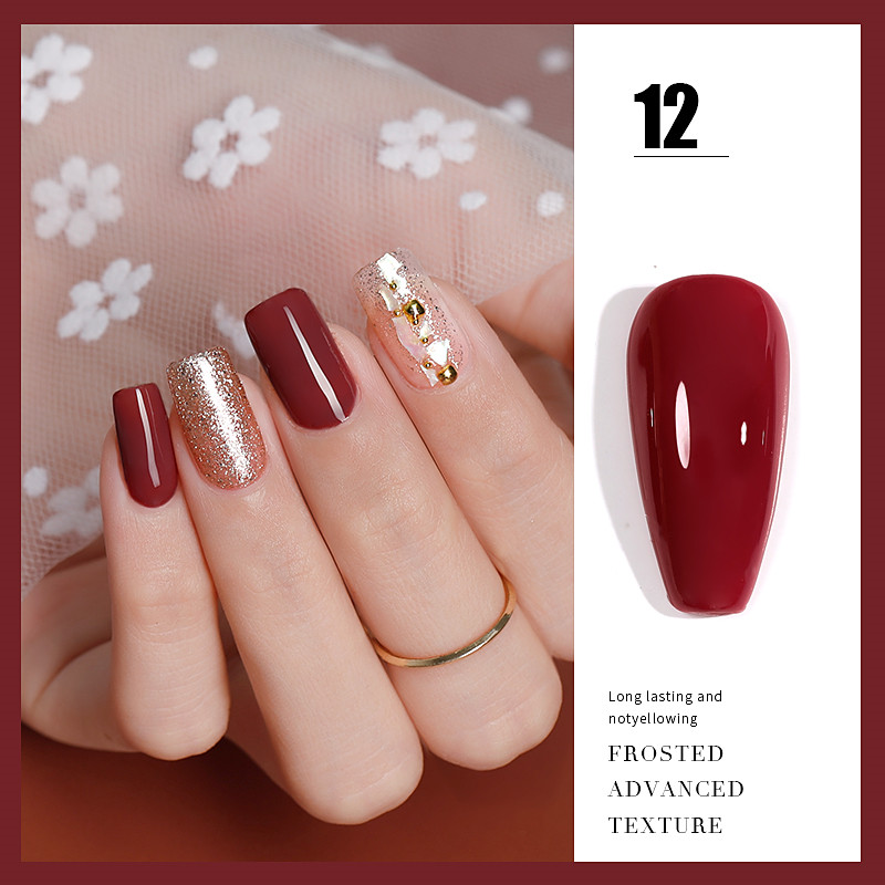 ANG-23 Popular Shimmer Red UV Nail Gel Polish (12)