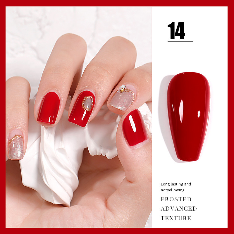 ANG-23 Popular Shimmer Red UV Nail Gel Polish (14)