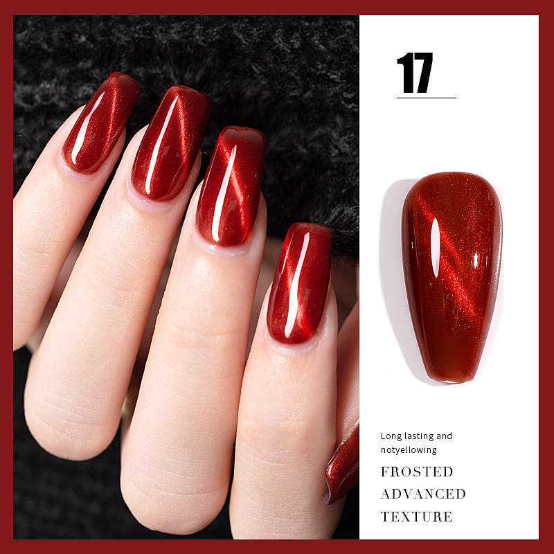 ANG-23 Popular Shimmer Red UV Nail Gel Polish (17)