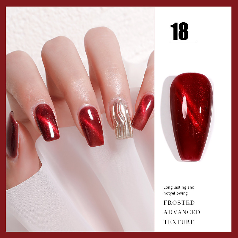 ANG-23 Popular Shimmer Red UV Nail Gel Polish (18)