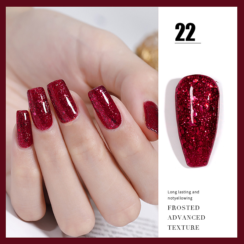 ANG-23 Popular Shimmer Red UV Nail Gel Polish (22)