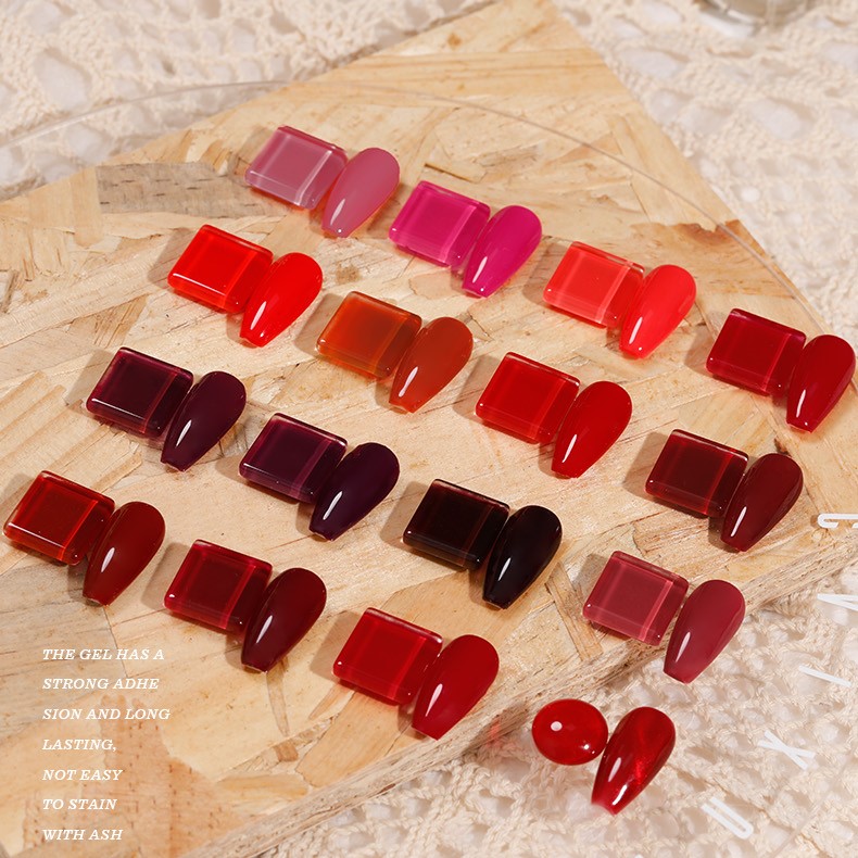ANG-23 Popular Shimmer Red UV Nail Gel Polish (25)