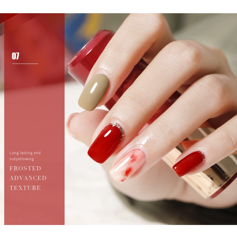 ANG-23 Popular Shimmer Red UV Nail Gel Polish (26)