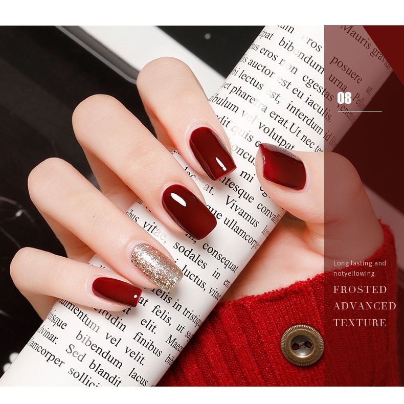 ANG-23 Popular Shimmer Red UV Nail Gel Polish (29)