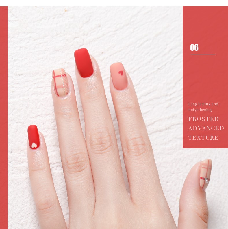 ANG-23 Popular Shimmer Red UV Nail Gel Polish (34)