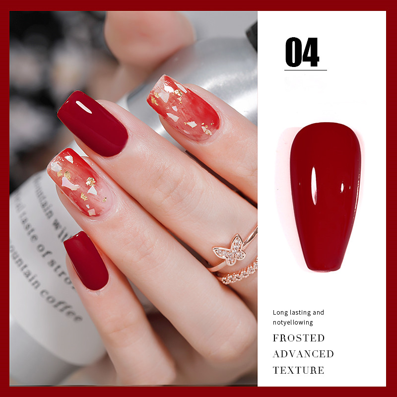 ANG-23 Popular Shimmer Red UV Nail Gel Polish (4)