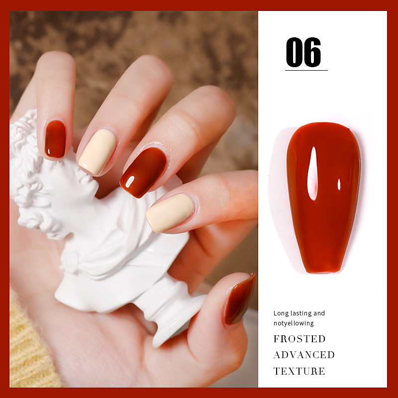 ANG-23 Popular Shimmer Red UV Nail Gel Polish (6)