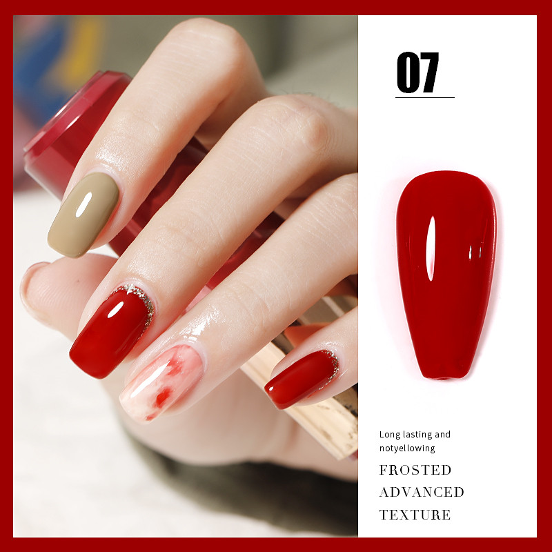 ANG-23 Popular Shimmer Red UV Nail Gel Polish (7)